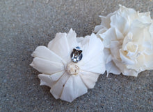 Load image into Gallery viewer, Handmade Paper Gardenia Flower Clip-On Earrings