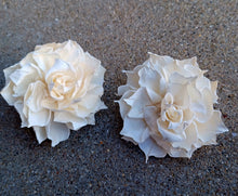 Load image into Gallery viewer, Handmade Paper Gardenia Flower Clip-On Earrings