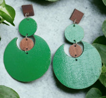 Load image into Gallery viewer, Abstract Handpainted Design Wood Earrings pierced ears