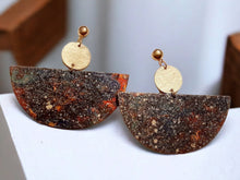 Load image into Gallery viewer, Handpainted Abstract Design Wooden Earrings