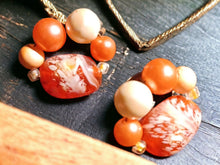 Load image into Gallery viewer, 1960s era Japan Pearl and Glass cluster Clip On Earrings