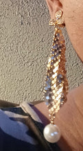 Load image into Gallery viewer, Handmade gold Metal Mesh Clip On Earrings