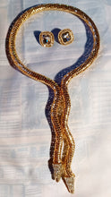 Load image into Gallery viewer, Glam Snake collar necklace and clip on earrings set
