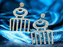 Load image into Gallery viewer, Rhinestone and Felt Blingy Adinkra Symbol clip on Earrings