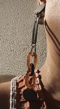Load image into Gallery viewer, Handmade Avant garde Acrylic Chain and wood Earrings Clip On 7 inch