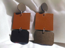 Load image into Gallery viewer, Custom geometric shapes Handpainted Clip On Earrings
