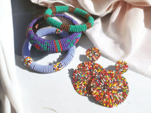Load image into Gallery viewer, Vintage Maasai Tribal bracelet and Earrings set