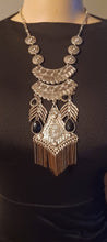 Load image into Gallery viewer, Avant Garde Rustic Collar Bib Necklace and Clip on Earrings