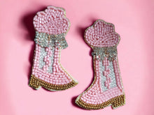 Load image into Gallery viewer, Handmade handbeaded Cowboy Boot Clip On Earrings Beyonce cowboy carter Theme
