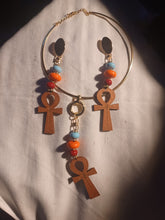 Load image into Gallery viewer, Handmade Ankh Necklace and Earrings Set pierced ears