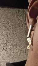 Load image into Gallery viewer, Handmade Asymmetric Ankh and Nefertiti Earrings, Rhinestone Jewelry