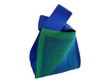 Load image into Gallery viewer, Modern Geometric Wrist tote bag New Blue and Green