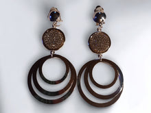 Load image into Gallery viewer, Multi hoop and Rhinestone Clip On Earrings silver medium size