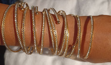 Load image into Gallery viewer, Rhinestone Gold Bangle Set of 6, Open Sizing