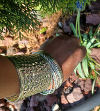 Load image into Gallery viewer, Chunky boho Silver metal Cuff and Bangle Set of 10