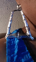 Load image into Gallery viewer, Extra large Silver Classic Clip On Bamboo Hoop Earrings silver