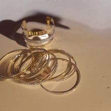 Load image into Gallery viewer, Rhinestone gold metal Cuff and Bangle Set of 15