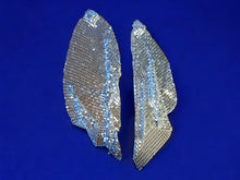 Load image into Gallery viewer, Large handmade silver Metal Mesh Clip On Earrings