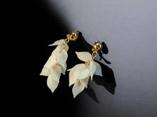 Load image into Gallery viewer, Light Acrylic Leaf Clip On Dangle Earrings