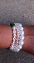 Load image into Gallery viewer, Aka sorority themed Bead Layering Bracelet Set of 3
