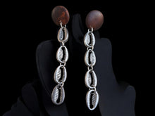 Load image into Gallery viewer, Handmade pewter Cowrie Shell Clip On Earrings
