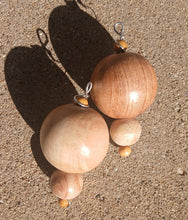 Load image into Gallery viewer, Rare Super Giant handmade wooden ball Earrings 4 inch