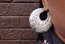 Load image into Gallery viewer, Rare Fulani Tribal Basket Style Silver Metal Hoop Earrings