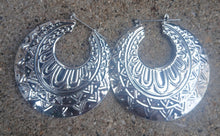 Load image into Gallery viewer, Rare Fulani Tribal Basket Style Silver Metal Hoop Earrings