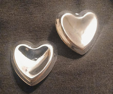 Load image into Gallery viewer, Extra Large silver metal Heart Stud Clip On Earrings