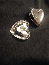 Load image into Gallery viewer, Extra Large gold metal Heart Stud Clip On Earrings