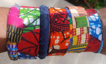 Load image into Gallery viewer, Vintage Chunky Mixed media Ankara Bangle Set of 8