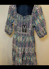Load image into Gallery viewer, Boho Tribal print Smocked Puff Sleeve Mini Dress 1 2xl