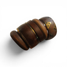 Load image into Gallery viewer, Vintage chunky Wooden Bangle Set of 5 for small wrist 2.5 inch opening