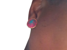 Load image into Gallery viewer, Vintage enameled metal clip on earrings