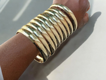 Load image into Gallery viewer, Set of 10 gold metal boho bangles
