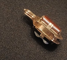 Load image into Gallery viewer, Victorian 10K Solid Rose Gold Decorated With Black Onyx and Carnelian Agate Pocket Watch Fob, Locket, Pendant. total weight 12 Grams