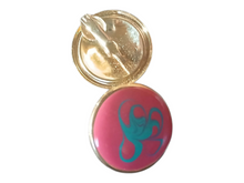 Load image into Gallery viewer, Vintage enameled metal clip on earrings