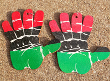 Load image into Gallery viewer, Red Black and Green "Five On The Black Hand Side" Earrings