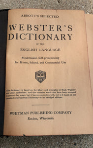 1933 Antique Websters Dictionary Kargo Fresh