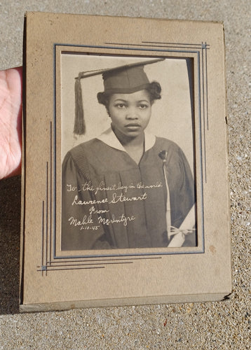 1950s  Black American Young Graduating Lady Cabinet Photo Kargo Fresh