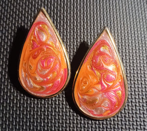 1970s era abstract enamel tear drop studs Kargo Fresh