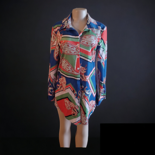 1970s style paisley shirt dress M/L Kargo Fresh