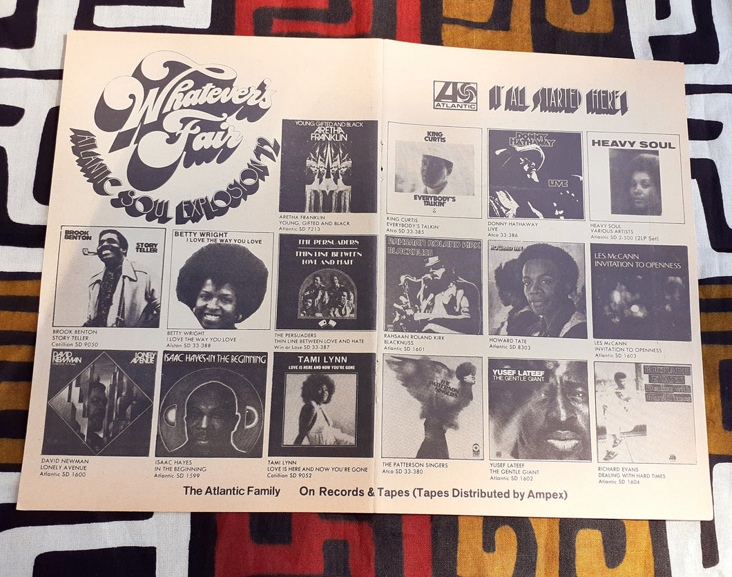 1972 Atlantic Records Soul Albums promo Mini Poster Kargo Fresh