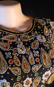 1980s Sequin and Silk Cocktail Dress Size Size Medium Kargo Fresh