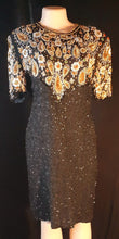 Load image into Gallery viewer, 1980s Sequin and Silk Cocktail Dress Size Size Medium Kargo Fresh
