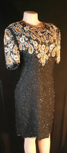 Load image into Gallery viewer, 1980s Sequin and Silk Cocktail Dress Size Size Medium Kargo Fresh
