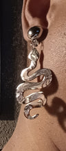 Load image into Gallery viewer, Abstract snake design acrylic clip on earrings
