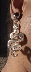 Abstract snake design acrylic clip on earrings