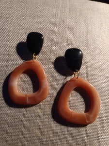 Chunky vintage acrylic clip on hoops