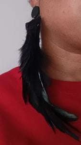 Handmade feather clip on earrings